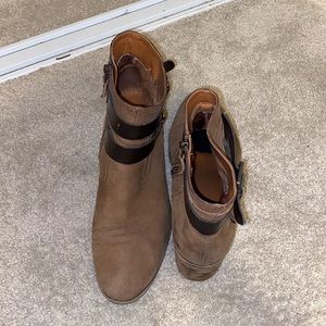 Brown suede boots